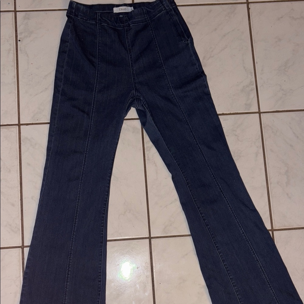 Calvin Klein Blue Flare Wide Leg Jeans